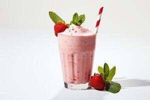 ai gerado morango milkshake fechar acima foto