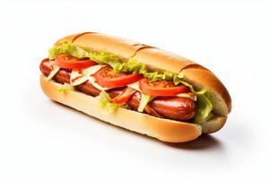 ai gerado uma linguiça sanduíche ilustração foto