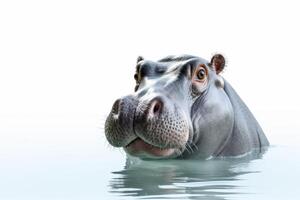 ai gerado hipopótamo isolado clipart foto