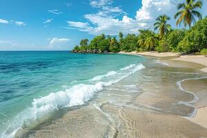 ai gerado lindo tropical turquesa oceano de praia profissional fotografia foto