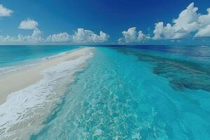 ai gerado lindo tropical turquesa oceano de praia profissional fotografia foto
