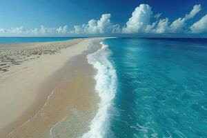 ai gerado lindo tropical turquesa oceano de praia profissional fotografia foto