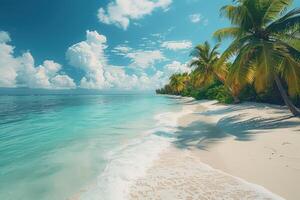 ai gerado lindo tropical turquesa oceano de praia profissional fotografia foto