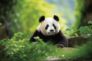 ai gerado panda Urso clipart foto