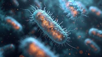 ai gerado bactérias colônias debaixo uma microscópio. generativo ai foto