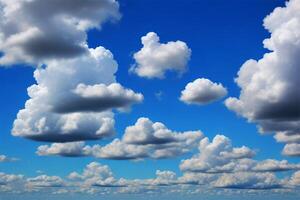 surpreendente azul céu fundo imagem com para dentro branco nuvens, azul céu nuvem fundo foto