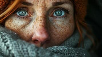 ai gerado uma retrato capturando a profundidade do tristeza dentro expressivo olhos, refletindo a complexidades do humano pesar foto