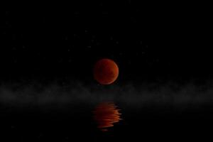 super azul sangue lunar eclipse foto