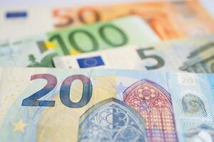 euro nota de banco, Europa dinheiro, economia finança troca comércio investimento conceito. foto