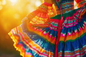 ai gerado fechar-se do vibrante colorida tradicional mexicano vestir. generativo ai foto