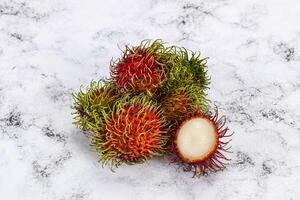 doce suculento tropical fruta rambutan foto