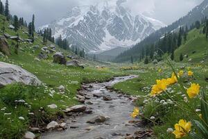 ai gerado lindo natureza montanha cenário profissional fotografia foto