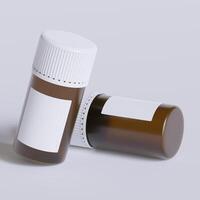 frasco do pílulas com em branco rótulo, isolado em branco fundo. fechadas remédio garrafa isolado em branco fundo 3d ilustração foto