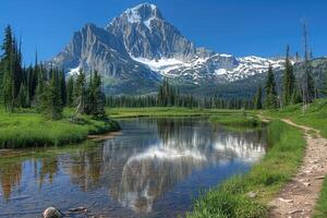 ai gerado lindo natureza montanha cenário profissional fotografia foto