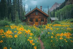 ai gerado lindo natureza montanha cenário profissional fotografia foto