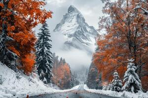 ai gerado lindo natureza montanha cenário profissional fotografia foto