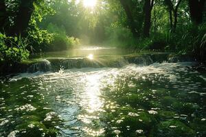 ai gerado água fluxo natureza profissional fotografia foto