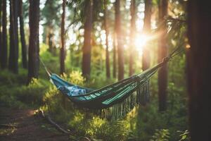 ai gerado obtendo começado com acampamento maca profissional fotografia foto