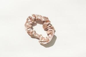 seda suave brilhante scrunchie para seguro cabelo Cuidado foto