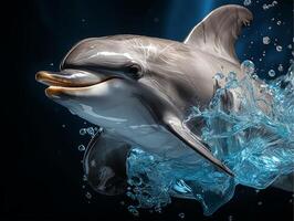 ai gerado retrato do golfinho ilustração, generativo ai foto