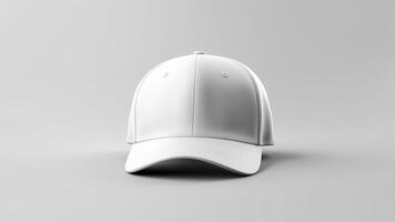 ai gerado branco beisebol boné brincar. desportivo moda, urbano estilo e Customizável Projeto. foto