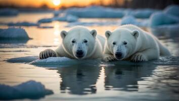 ai gerado branco polar Urso dentro a norte foto