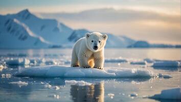 ai gerado branco polar Urso dentro a norte foto