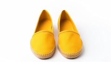 ai gerado amarelo alpargatas sapatos isolado em branco fundo com cópia de espaço para anúncio. generativo ai foto