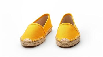 ai gerado amarelo alpargatas sapatos isolado em branco fundo com cópia de espaço para anúncio. generativo ai foto