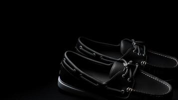 ai gerado carvão mocassins sapatos isolado em branco fundo com cópia de espaço para anúncio. generativo ai foto