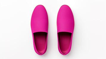 ai gerado magenta chinelos sapatos isolado em branco fundo com cópia de espaço para anúncio. generativo ai foto