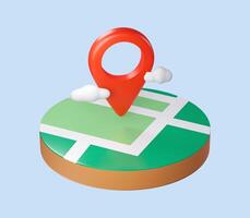 3d Renderização do realista localização mapa PIN GPS ponteiro marcadores ilustração para destino foto