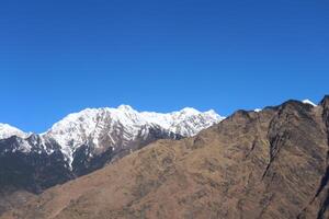 lindo neve montanhas e verde árvore dentro alui Ukkarkhand Índia foto