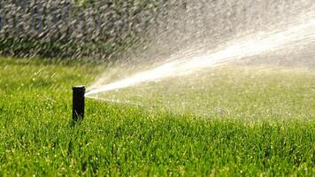 automático jardim irrigação sistema rega gramado com ajustável cabeça. automático equipamento para irrigação e manutenção do gramados, jardinagem. foto