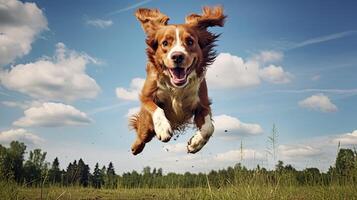 ai gerado buscar cachorro perseguindo ai gerado foto