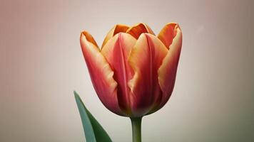 ai gerado foto do solteiro tulipa flor cabeça floral abstrato fundo ilustração bandeira poster cobrir folheto ou apresentação. ai gerado