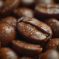 ai gerado café feijões estão fonte do cafeína foto