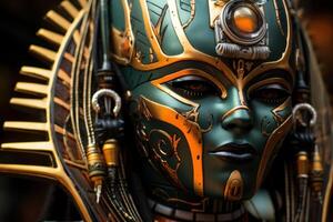 ai gerado ornamentado osiris face mascarar. gerar ai foto