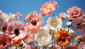 ai gerado uma vibrante ramalhete do multi colori flores traz verão beleza gerado de ai foto