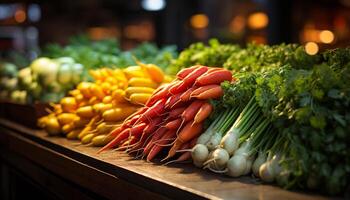 ai gerado fresco orgânico legumes para saudável comendo às a supermercado gerado de ai foto
