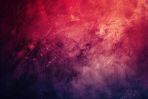 ai gerado vibrante grunge textura com vermelho e roxa tons foto