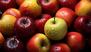 ai gerado fresco, maduro maçã, uma saudável lanche dentro natureza vibrante cores gerado de ai foto