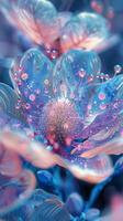 ai gerado azul fantasia floral abstrato obra de arte foto