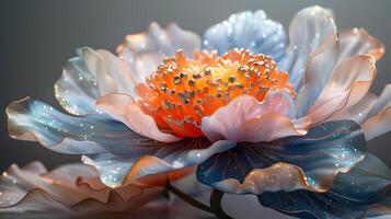 ai gerado lindo colorida brilhos peônia flor em uma branco fundo foto