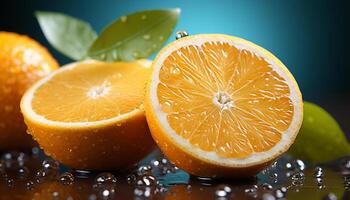ai gerado fresco citrino fruta fatiar, natureza suculento, saudável, orgânico refresco gerado de ai foto