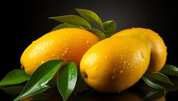 ai gerado frescor e vibração dentro uma suculento citrino fruta onda gerado de ai foto