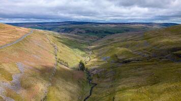 aéreo Visão do a colinas dentro yorkshire foto