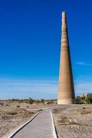 Timur qutlugh minarete dentro kunya-urgench, Turquemenistão foto