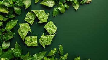 ai gerado reciclando conceito dentro vibrante verde, simbolizando ecológico práticas para uma sustentável futuro, ai gerado. foto