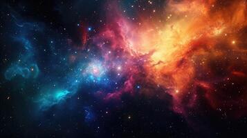 ai gerado uma deslumbrante Visão do uma colorida espaço galáxia nuvem nebulosa, cativante cósmico beleza. ai gerado foto